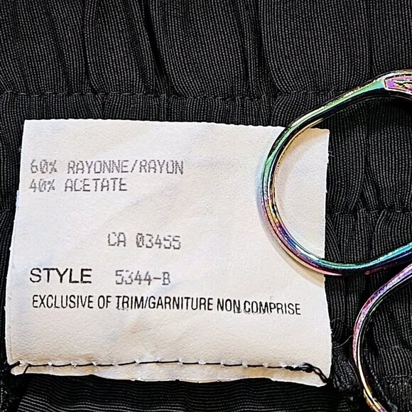 Emblem Pants Women 16 Black Waist Embroidery Tribal Elastic Zip Pleated Boho VTG - Picture 9 of 16